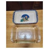 Libbey glass bakeware Country Bear w/Christmas