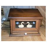 Wooden Breadbox w/ Pullout Cutting Board 16"W