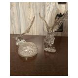 Lot of Glass Paperweights and Figures, Eagles,