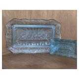 Tiara Indiana Glass Last Supper Bread Plates 5?"x