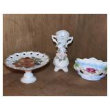 Porcelain Cake Plate & Vases