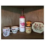 Coffee Cups, Plastic Cups & Tin Tray