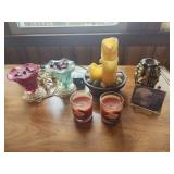 Faux candles, carved candle. 2 glade candles,
