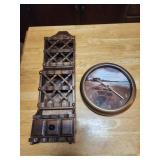 Footprints clock, mail caddy