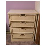 Vintage Rattan & Faux Bamboo Chest of Drawers