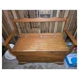 Wooden Bench w/ Storage 41"L 17"D 33"T