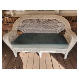 Wicker bench loveseat patio furniture