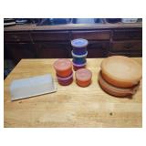 Tupperware containers, butter dish