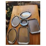 Lightweight silvertone trays