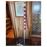American flags and pole