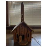 Handmade Wooden Model Church Piece - Lights up