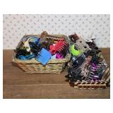 2 Baskets w/ Hair Clips & Brush