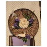 Woven Wicker Floral Wall Decor 16"