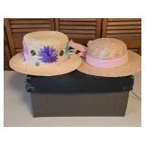 2- Womens Straw Hats & Box