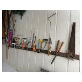 Wall of Tools, Chords, Saws, Electric Pole Saw,