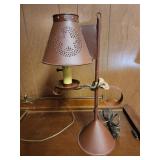 Punched star tin lamp farmhouse decor 20"