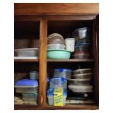 Plastic containers and bowls, disposable