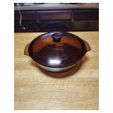 Anchor Hocking casserole dish with a lid amber