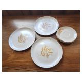 Homer Laughlin Golden Wheat dinner plates 3 and
