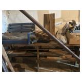 Contents of Wall - Vintage Blue Porch Swing, Wood