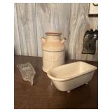 Ceramic Milk Jug Decor Piece + Ceramic Bath Tub