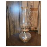 Vtg Clear Hobnail Oil Lamp 13" tall