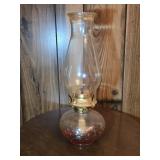 Vtg Clear Hobnail Oil Lamp 13" tall w/ Oil