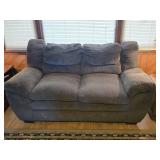 Blue Cloth Loveseat 70"L 38"W 36"T