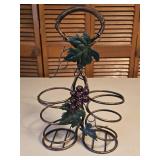 Metal Hrape Vine Wine Bottle Holder 15ï¿½" tall