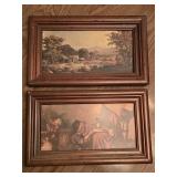 2 Vtg Wood Framed Paintings 15"x 9"
