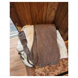 Brown couch covering, pet protector and blanket