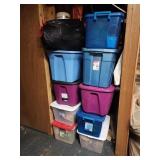 9 totes of baskets and 1 bag of baskets various
