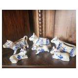 Vintage Cows Blue & White Creamer, butter dish,