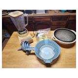 Strainers and osterizer blender, Canning tongs,