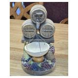 Resin & Ceramic Wine Barrel Wax Burner 8" tall