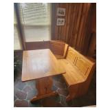 Corner dining table and bench, storage in bench ,