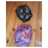 Vintage Hand Painted Floral Decorated Divided