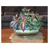 Copper Planter w/ Artificial Plant & Placemats