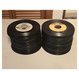 2 Stacks of 45 Records- Johnny Cash, Earth Wind &