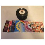Stack of 45 Records including Elvis, Johnny Cash,