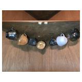 6- Carnival Glass Teacups & 1 Milk Glass Teacup