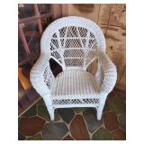 White wicker chair