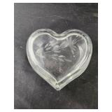 Crystal Heart Shaped Trinket Box Candy Dish With
