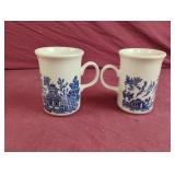 Vintage Churchill Blue Willow mugs