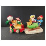 Gemmy Rudolph Red Nose Reindeer Sleigh w/ Yukon &