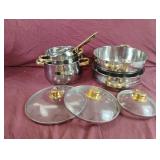 Command Performance Gold stainless steel pots and