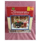 Hand-painted porcelain lighted glass window house