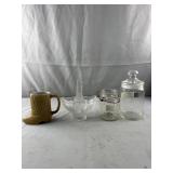 Lot of 4 - Boot Cup, Candy Dish, Jars