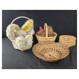 Bunny basket, heart shaped basket, baskets, faux