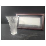 Clear Vase Embossed Roses 6"  ,11.5x7 picture